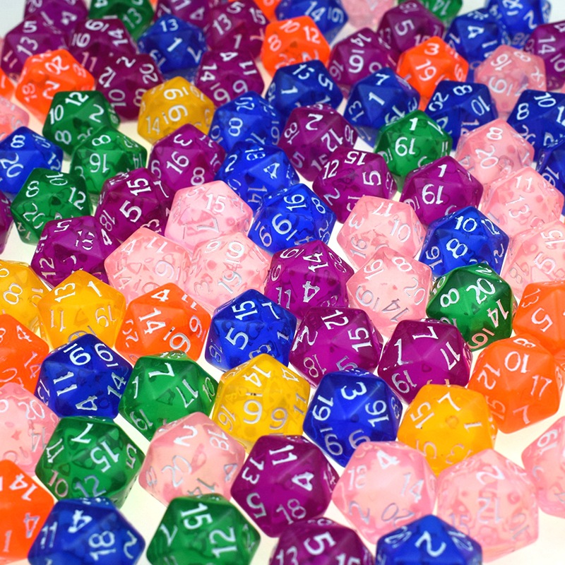 Plastic 20 Sided Dice-Pack Of 100